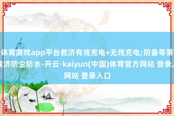 体育游戏app平台救济有线充电+无线充电;防备等第：救济防尘防水-开云·kaiyun(中国)体育官方网站 登录入口