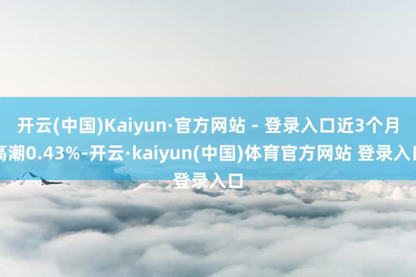开云(中国)Kaiyun·官方网站 - 登录入口近3个月高潮0.43%-开云·kaiyun(中国)体育官方网站 登录入口