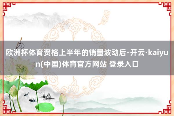 欧洲杯体育资格上半年的销量波动后-开云·kaiyun(中国)体育官方网站 登录入口
