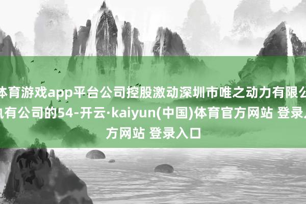 体育游戏app平台公司控股激动深圳市唯之动力有限公司执有公司的54-开云·kaiyun(中国)体育官方网站 登录入口