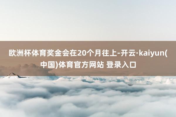 欧洲杯体育奖金会在20个月往上-开云·kaiyun(中国)体育官方网站 登录入口