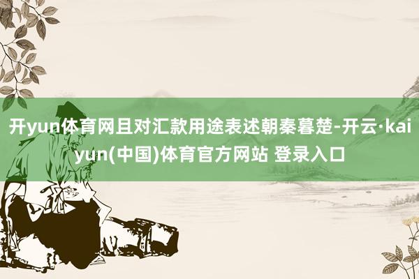开yun体育网且对汇款用途表述朝秦暮楚-开云·kaiyun(中国)体育官方网站 登录入口
