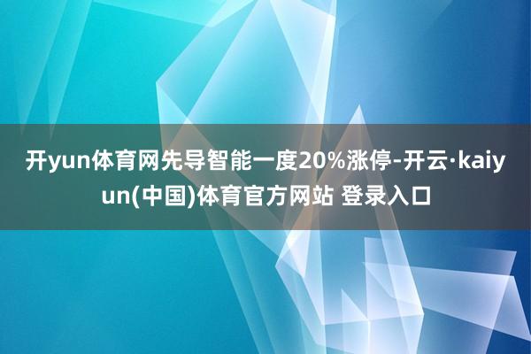 开yun体育网先导智能一度20%涨停-开云·kaiyun(中国)体育官方网站 登录入口