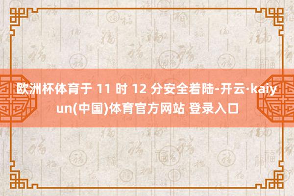 欧洲杯体育于 11 时 12 分安全着陆-开云·kaiyun(中国)体育官方网站 登录入口