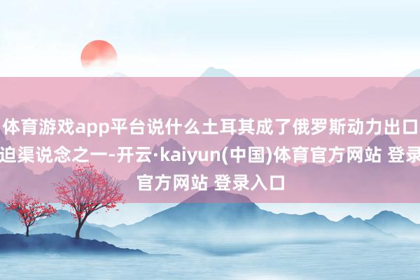 体育游戏app平台说什么土耳其成了俄罗斯动力出口的紧迫渠说念之一-开云·kaiyun(中国)体育官方网站 登录入口